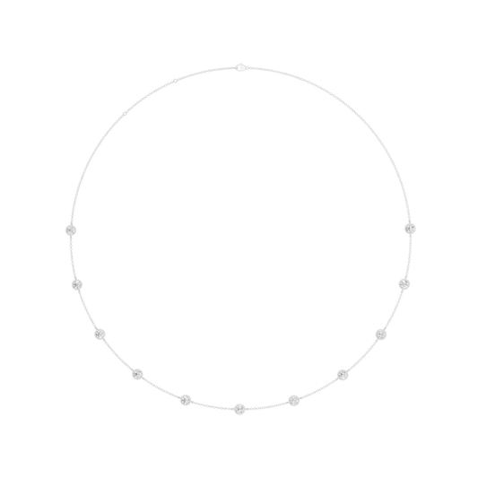 Station Bezel-Set Necklace(Round)