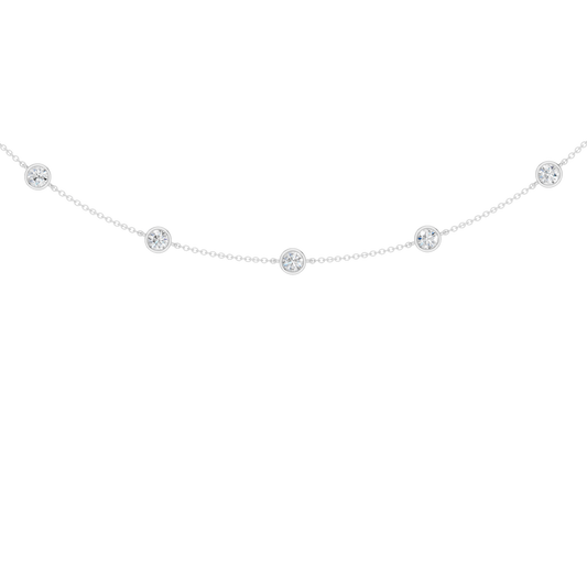 Station Bezel-Set Necklace(Round)