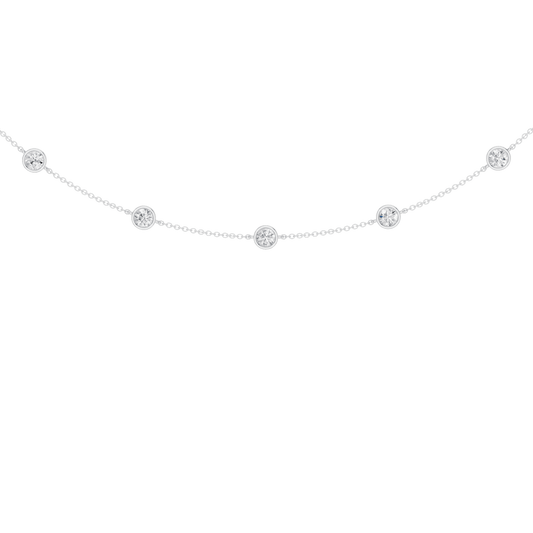 Station Bezel-Set Necklace(Round)