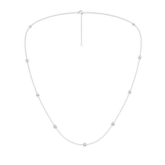 Diamond Station Necklace (Round)