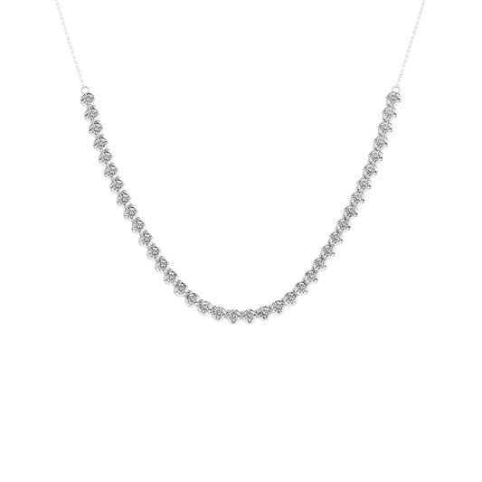 Semi-Eternity Tennis Necklace (Round)