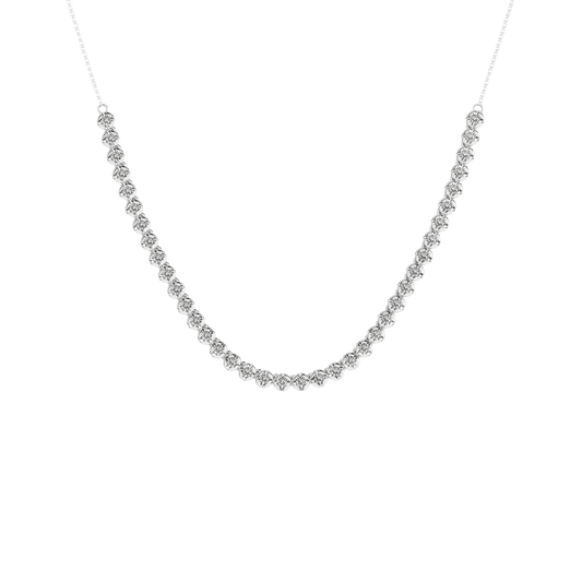 Semi-Eternity Tennis Necklace (Round)