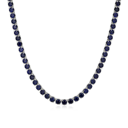 UN0122 - Basic Lab-Created Sapphire Tennis Necklace