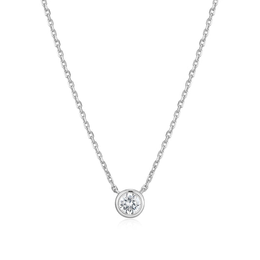 MN0143W - Bezel Solitaire 1/4 CT Necklace