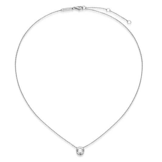 MN0145W - Bezel Solitaire 1.0 CT Necklace