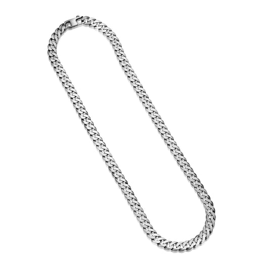 UN28 - Italian Chain Brushed Gunmetal Curb Chain Necklace - 20"