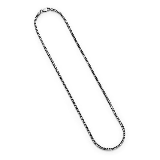 UN29 - Italian Chain Brushed Gunmetal Franco Chain Necklace - 22"