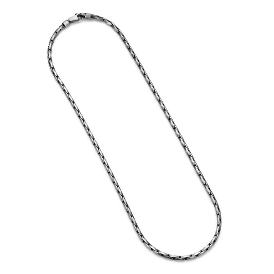 UN30 - Italian Chain Brushed Gunmetal Boston Chain Necklace - 20"