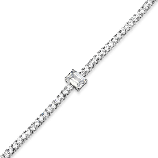 MB0152W - Emerald Solitaire Tennis Bracelet