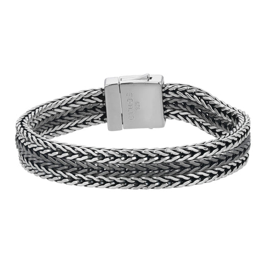 ub0118-two-tone-tri-foxtail-chain-bracelet