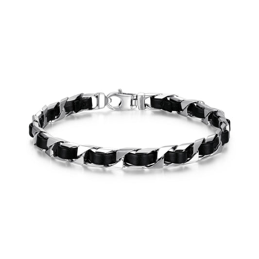 ub0006s-italian-chain-rhodium-plated-curb-chain-with-black-leather-bracelet-7-75-