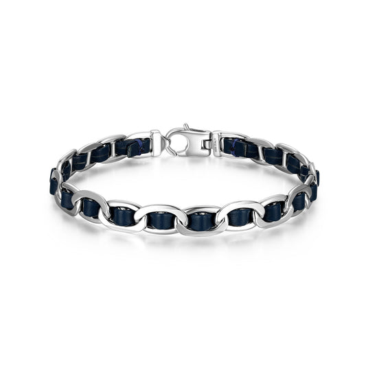 ub0007s-italian-chain-rhodium-plated-mariner-chain-bracelet-with-blue-flat-leather-7-75-