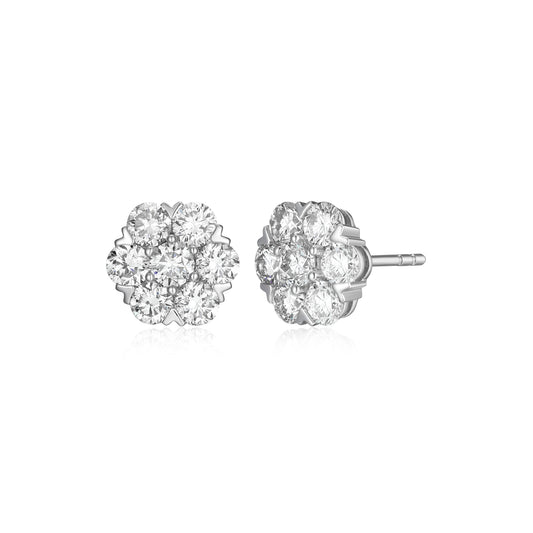 ME0146W - Cluster Stud Earrings