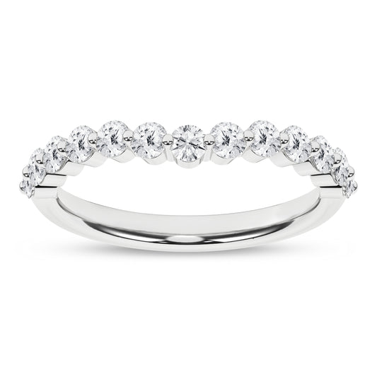 Single Shared-Prong Matching Wedding Band (Round)