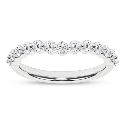 Single Shared-Prong Matching Wedding Band (Round)