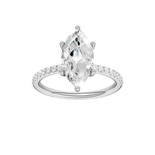 Hidden Halo Engagement Ring (Marquise)