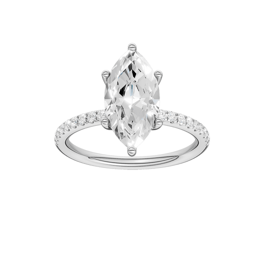 Hidden Halo Engagement Ring (Marquise)