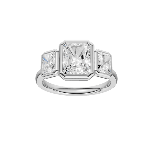 Bezel-Set 3-Stone Ring(Radiant)