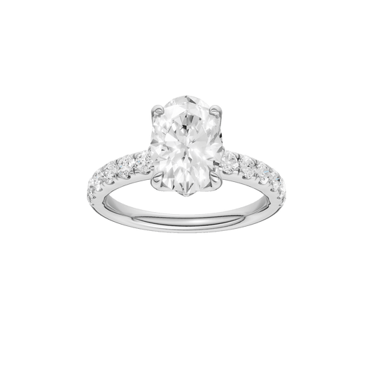 Tulip Head Engagement Ring(Oval)