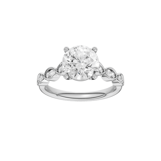 Trellis Shank Engagement Ring(Round)