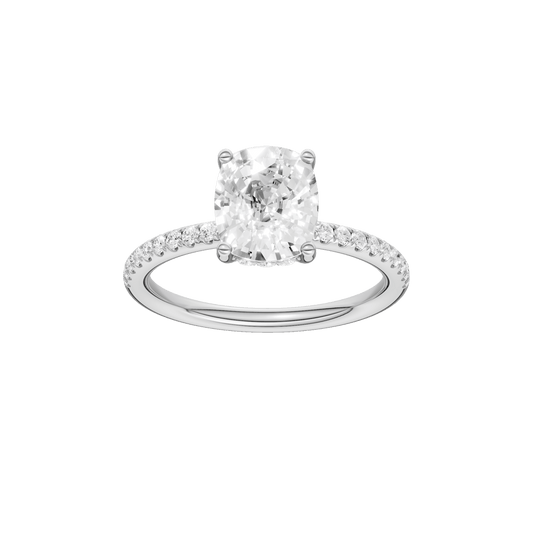 Hidden Halo Engagement Ring(Elongated Cushion)