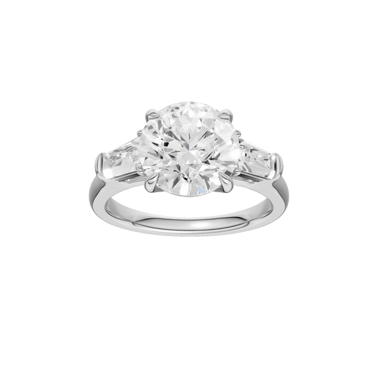 3-Stone Engagement Ring(Round+Tapered)