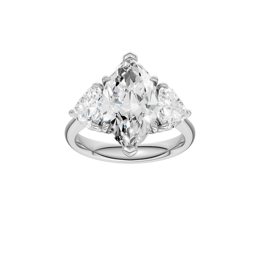 3-Stone Engagement Ring(Marquise+Heart)