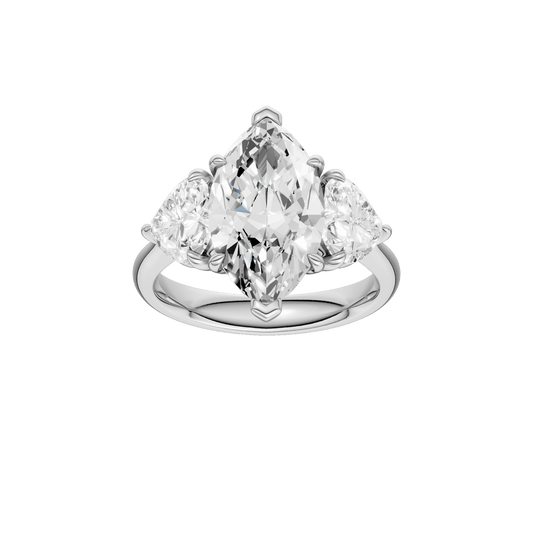 3-Stone Engagement Ring(Marquise+Heart)