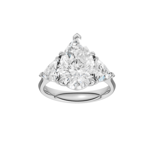 3-Stone Engagement Ring(Pear+Trillion)