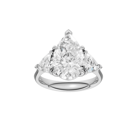 3-Stone Engagement Ring(Pear+Trillion)