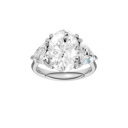 3-Stone Engagement Ring(Oval+Triangle)