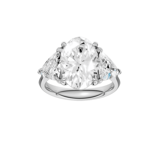 3-Stone Engagement Ring(Oval+Triangle)