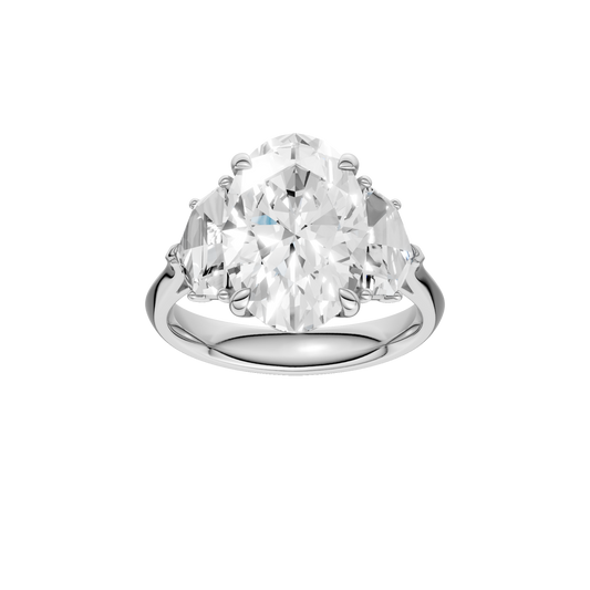 3-Stone Engagement Ring(Oval+Epaulette)