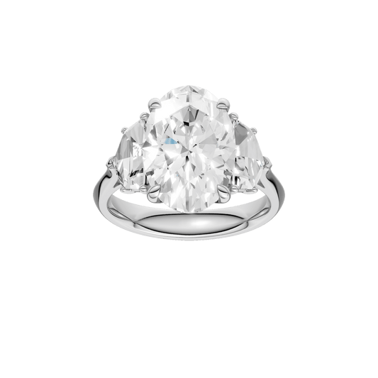 3-Stone Engagement Ring(Oval+Epaulette)