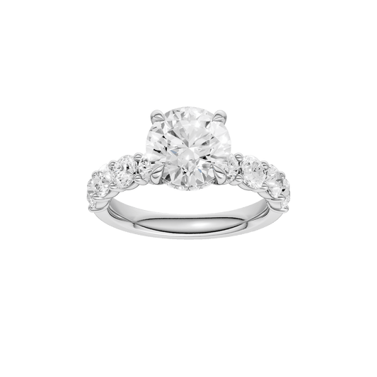 Semi Eternity Engagement Ring(Round)