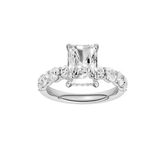 Semi Eternity Engagement Ring(Radiant)