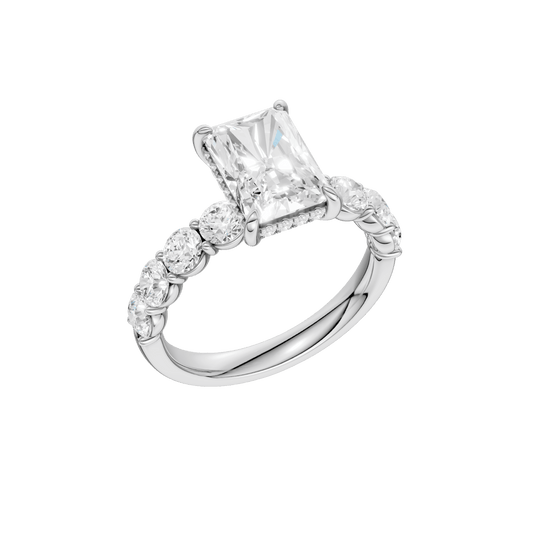 Semi Eternity Engagement Ring(Radiant)