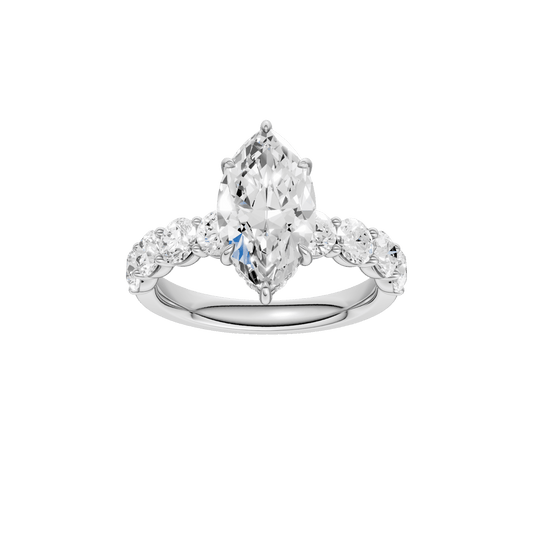 Semi Eternity Engagement Ring(Marquise)