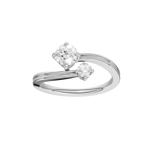 Two-Stone Bypass Ring(Round)