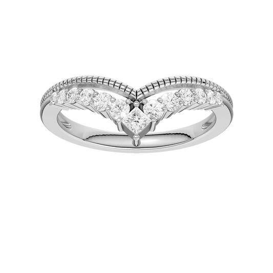 Diamond Milgrain Chevron Band