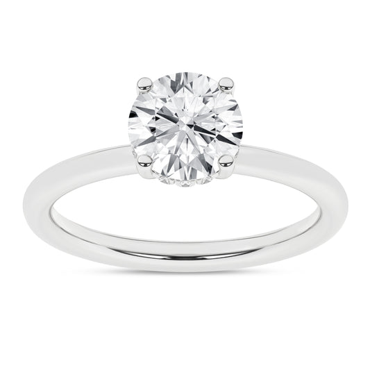 Hidden Halo Plain Shank Engagement Ring (Round)