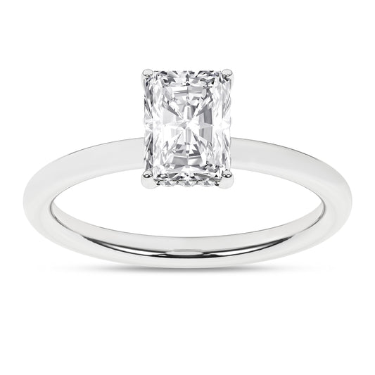 Hidden Halo Plain Shank Engagement Ring (Radiant)