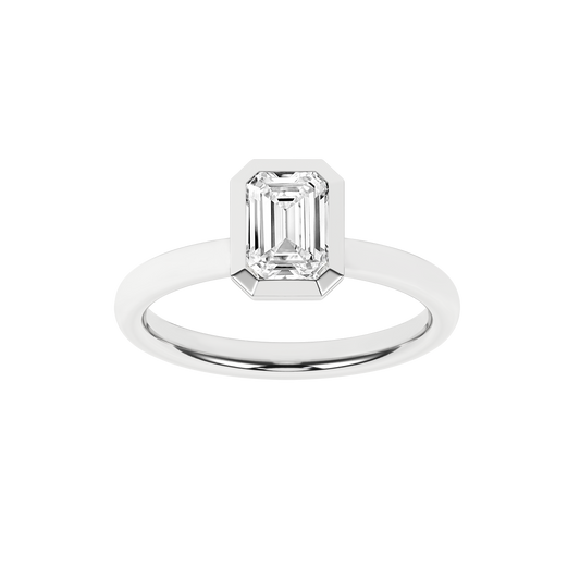 Bezel-Set Solitaire Ring (Emerald)