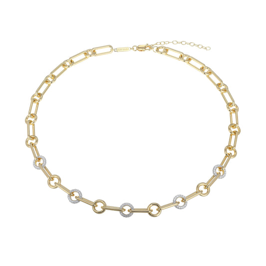 MN0110 - Circlet Paperclip Lab-Created Diamond Necklace
