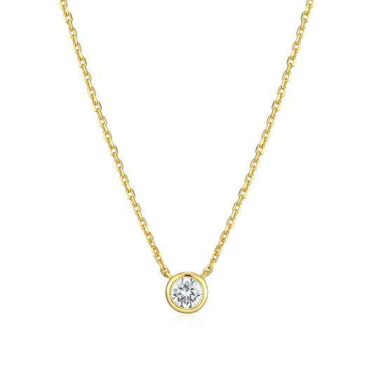 MN0143Y - Bezel Solitaire 1/4 CT Necklace