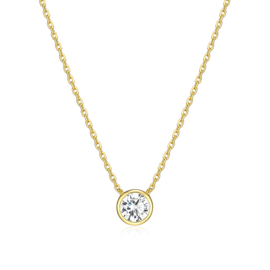 MN0144Y - Bezel Solitaire 1/2 CT Necklace