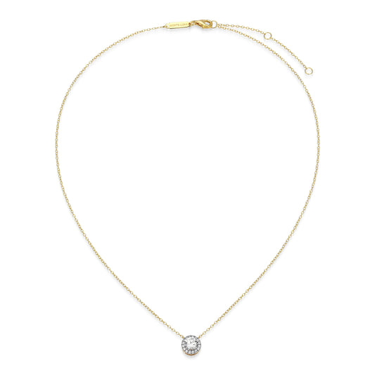 MN0147Y - Halo Stud Necklace