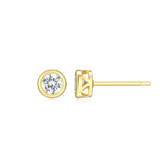 ME0143Y - Bezel Solitaire 1/2 CTTW Stud Earrings
