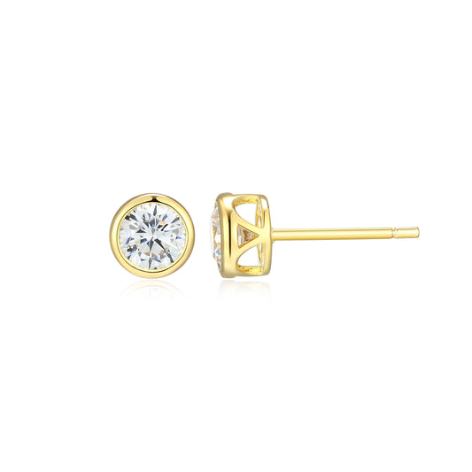 ME0144Y - Bezel Solitaire 1.0 CTTW Stud Earrings