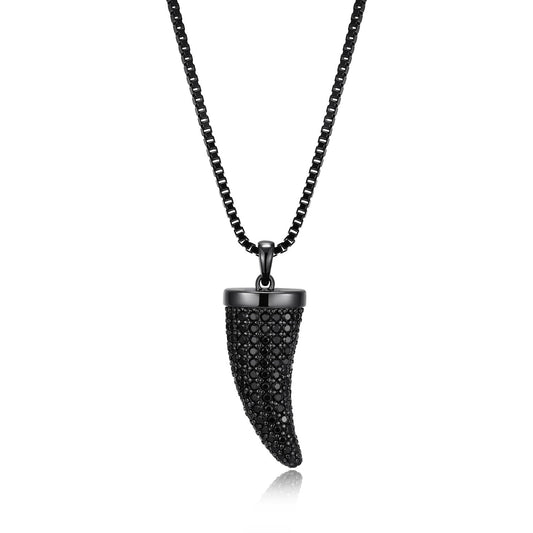 UN0067 - Eclipse Gunmetal Finish Sterling Silver Necklace